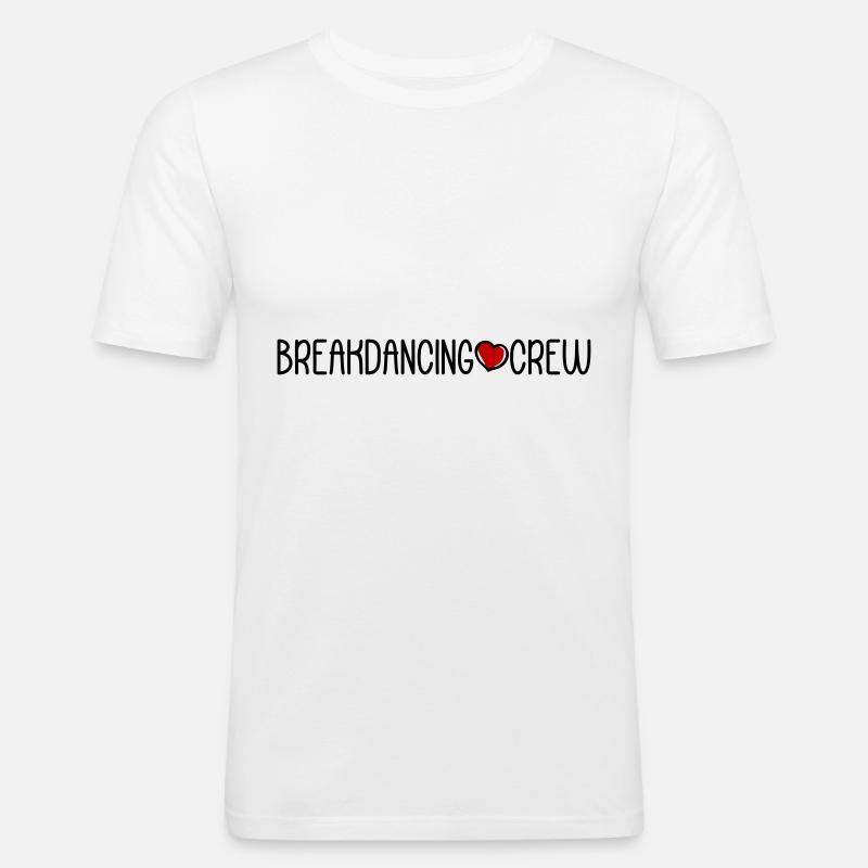 Breakdancing Crew - Männer Slim Fit T-Shirt - Weiß