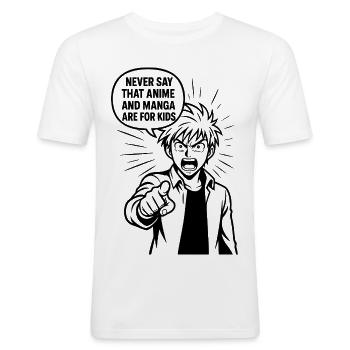 Anime Manga Otaku - T-shirt près du corps Homme - blanc - Devant - Nik (191cm)
