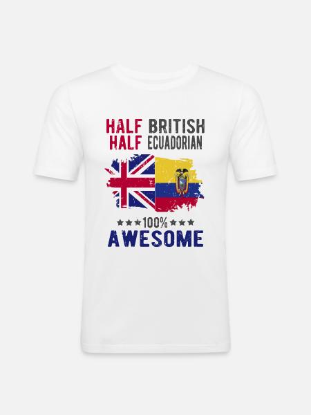Half British Half Ecuadorians - Men's Slim Fit T-Shirt - white
