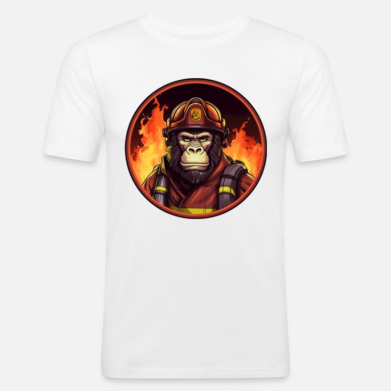 Monkey Fire Brigade - Men's Slim Fit T-Shirt - white
