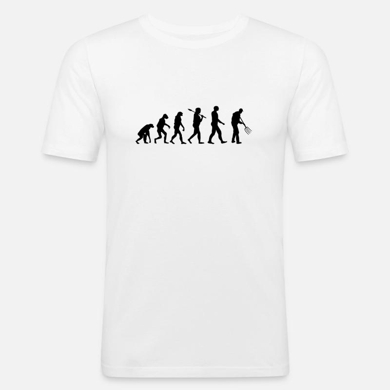 Farmer pitchfork evolution - Men's Slim Fit T-Shirt - white