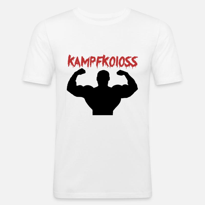 Kampfkoloss Training Motivaton Geschenk - Männer Slim Fit T-Shirt - Weiß