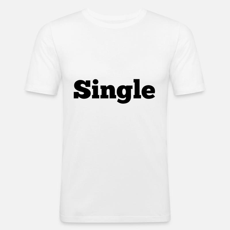 Single - Männer Slim Fit T-Shirt - Weiß