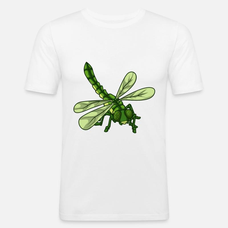 Libelle - Männer Slim Fit T-Shirt - Weiß