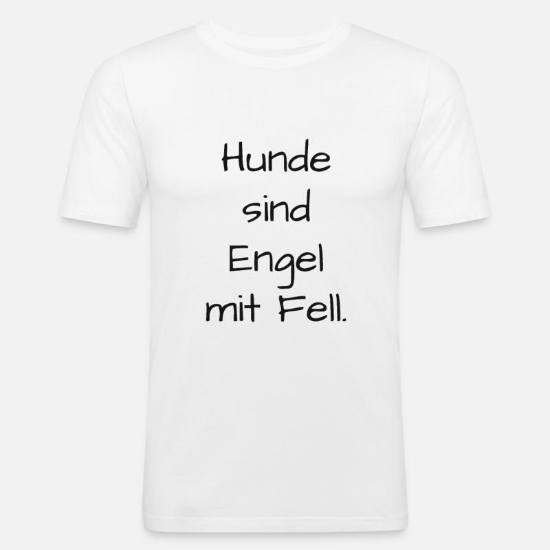 Hunde Engel Spruch - Männer Slim Fit T-Shirt - Weiß