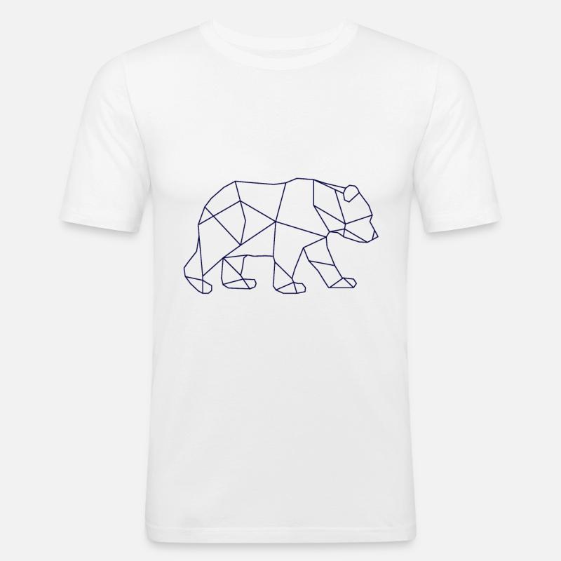 Bär Eisbär - Männer Slim Fit T-Shirt - Weiß