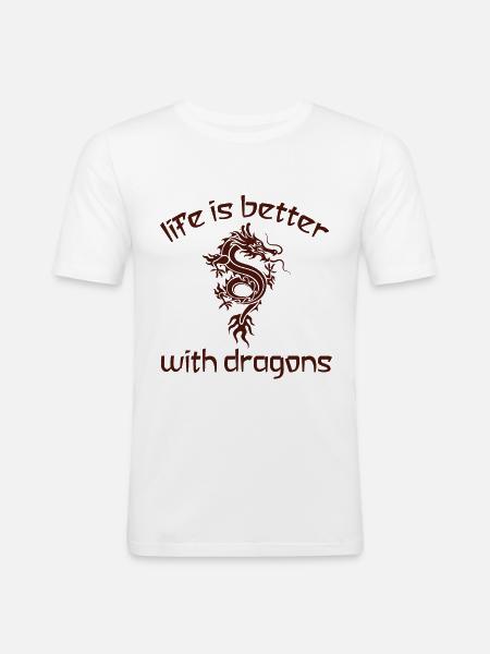 Dragon Dragon - T-shirt près du corps Homme - blanc