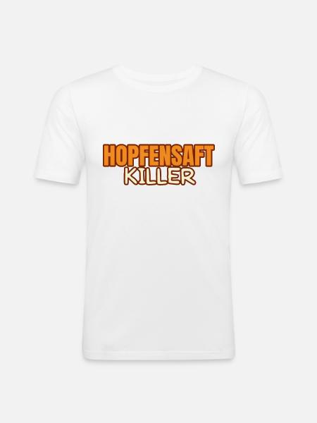 Biertrinker Lustiger Spruch - Männer Slim Fit T-Shirt - Weiß