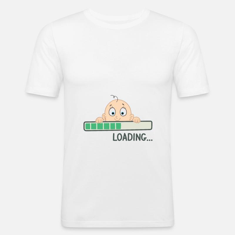 Loading Junge Schwangerschaft Werdende Mutter - Männer Slim Fit T-Shirt - Weiß