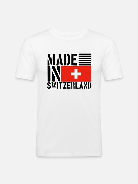 Schweiz Schweizer Lustiger Spruch - Männer Slim Fit T-Shirt - Weiß