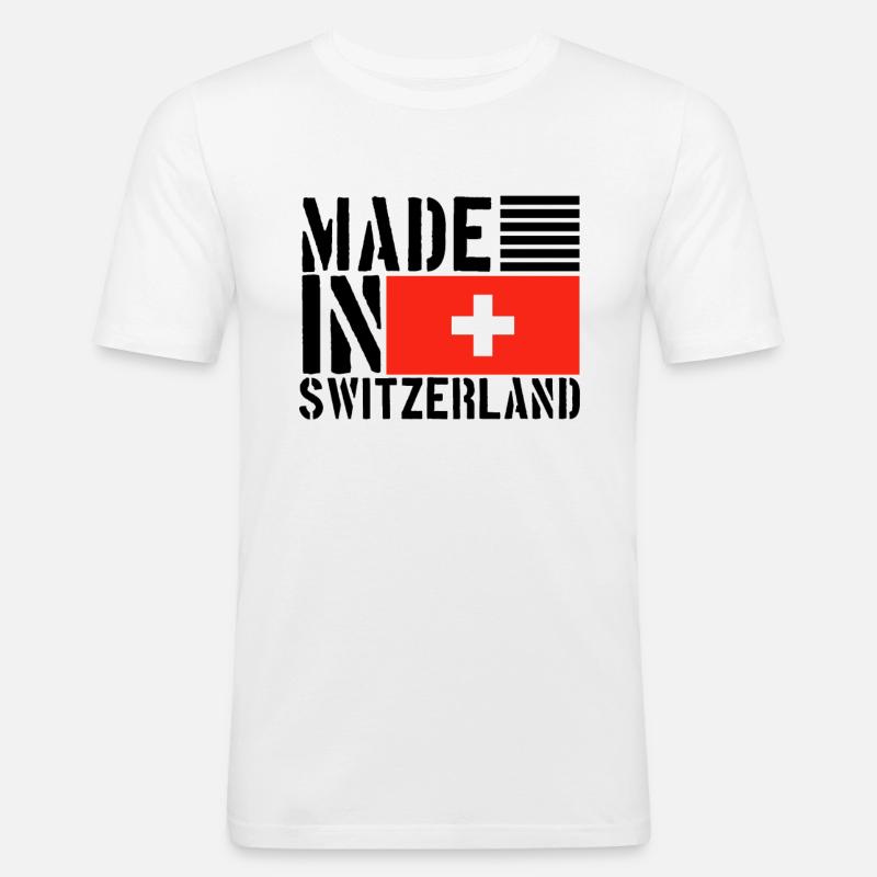 Schweiz Schweizer Lustiger Spruch - Männer Slim Fit T-Shirt - Weiß