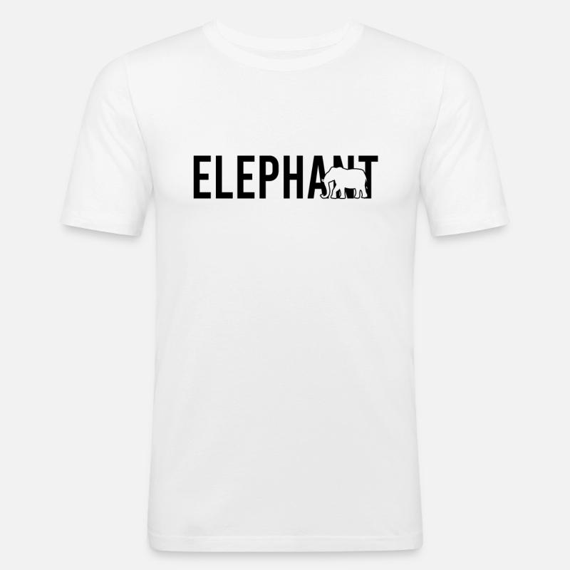 Elefant elephant - Männer Slim Fit T-Shirt - Weiß
