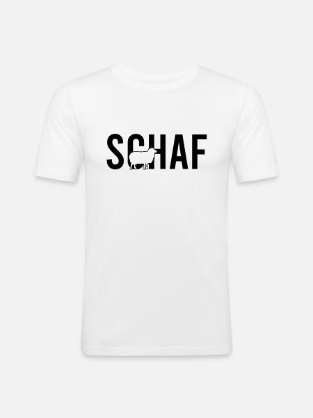 Schaf - Männer Slim Fit T-Shirt - Weiß