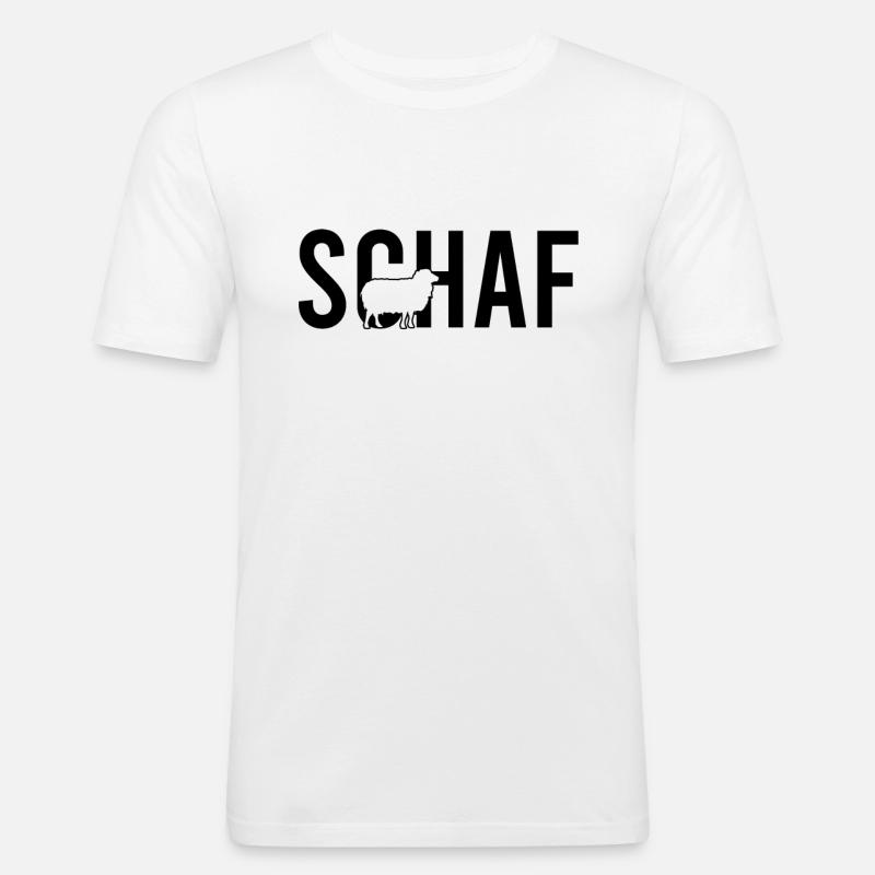 Schaf - Männer Slim Fit T-Shirt - Weiß