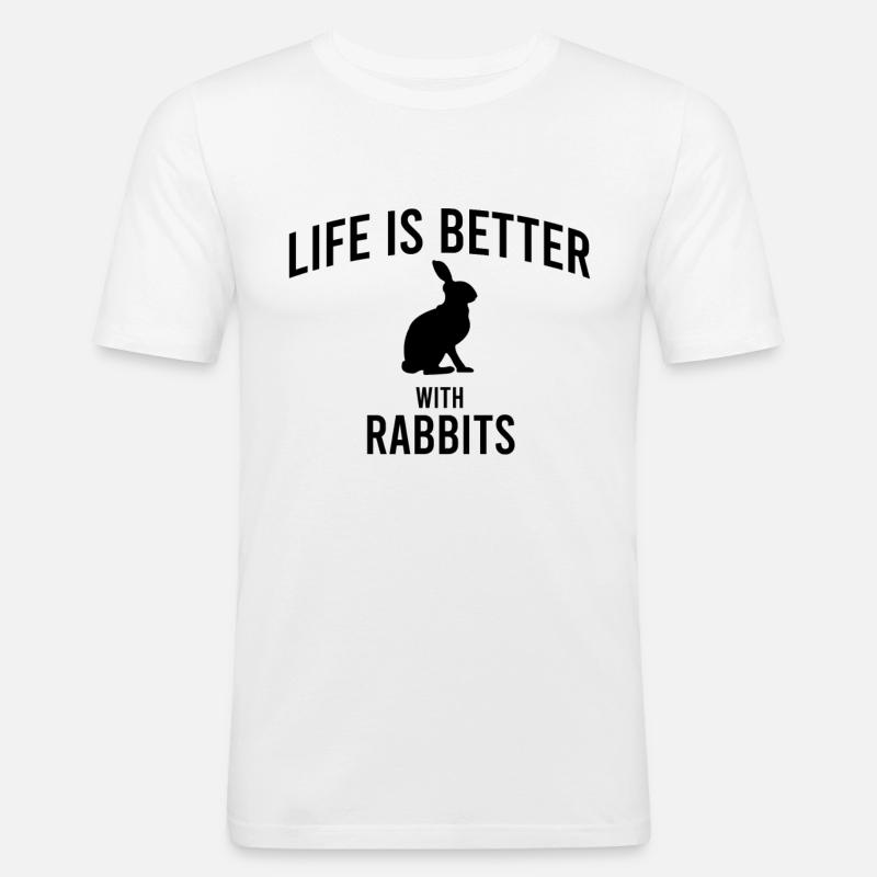 Rabbit Saying - Men's Slim Fit T-Shirt - white