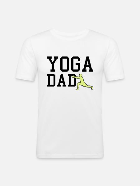 yoga dad - Männer Slim Fit T-Shirt - Weiß