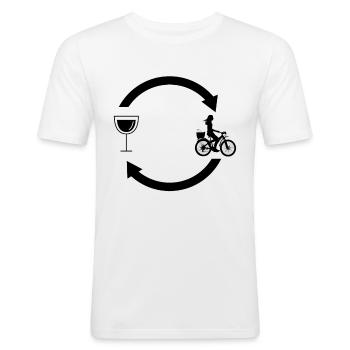 Wine Loads Arrows and Cycling 2 - - Men's Slim Fit T-Shirt - white - Front - Nik (191cm)