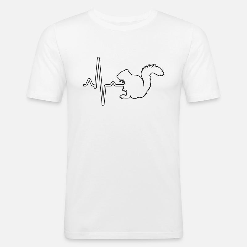 Eichhörnchen Herzschlag - Männer Slim Fit T-Shirt - Weiß