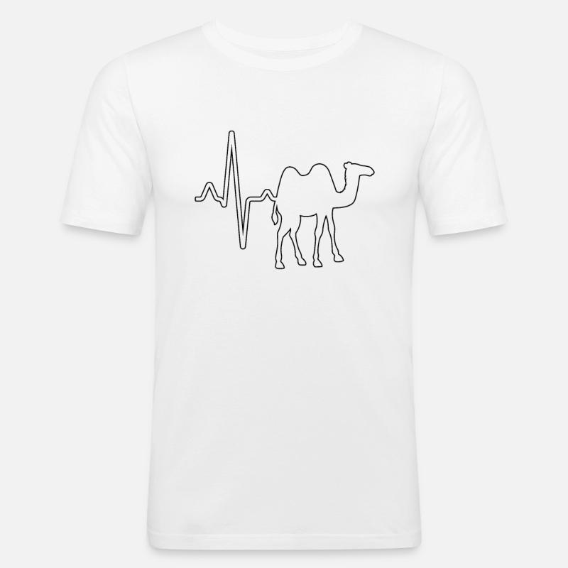 Dromedar Kamel Herzschlag - Männer Slim Fit T-Shirt - Weiß