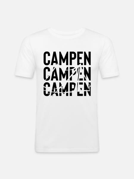 Campen - - Männer Slim Fit T-Shirt - Weiß
