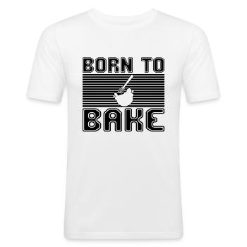 Bake - Men's Slim Fit T-Shirt - white - Front - Nik (191cm)
