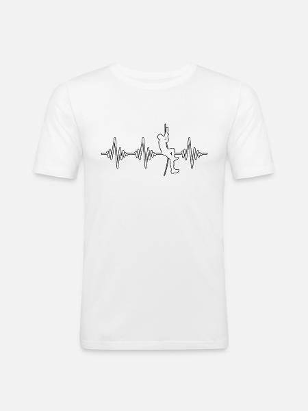 Rythme cardiaque d’escalade - T-shirt près du corps Homme - blanc