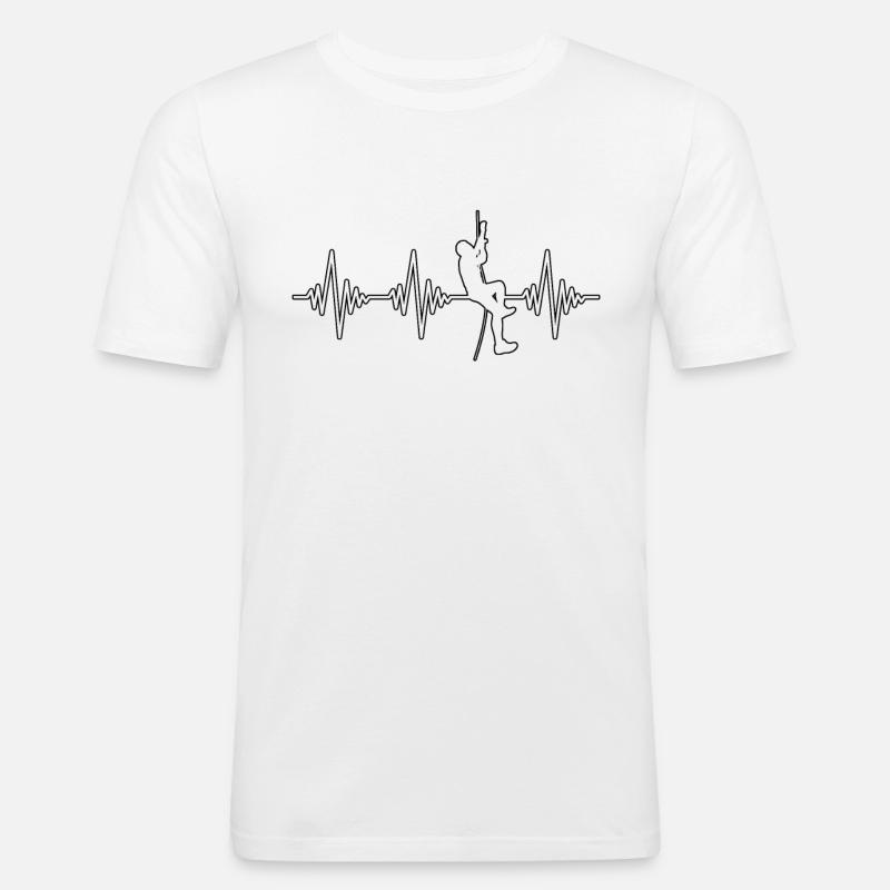 Klettern Herzschlag - Männer Slim Fit T-Shirt - Weiß