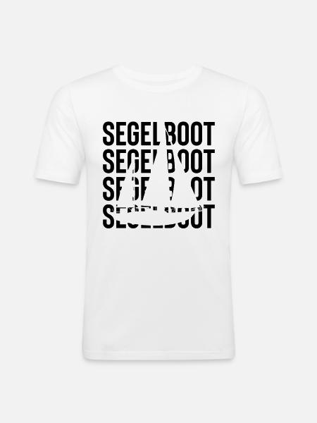 Segelboot - - Männer Slim Fit T-Shirt - Weiß