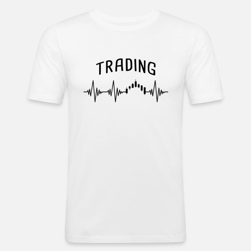 battito cardiaco di trading - Maglietta aderente da uomo - bianco