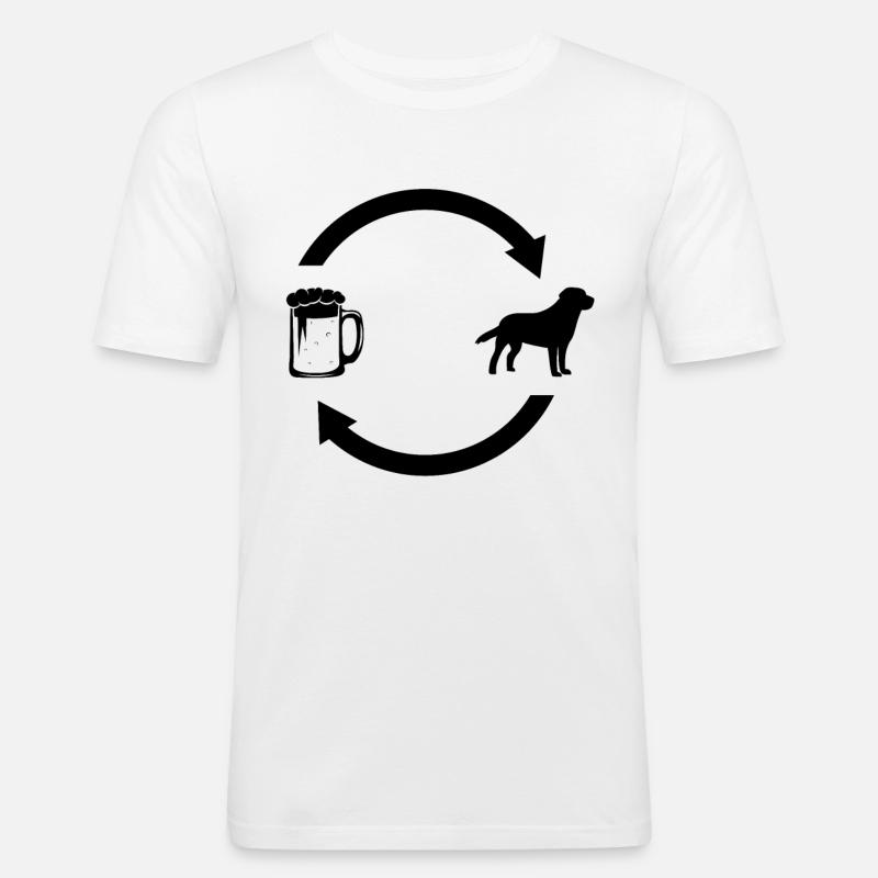 Beer loading arrows and dog - - Men's Slim Fit T-Shirt - white
