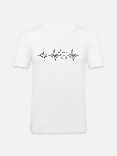 Ziege Herzschlag - Männer Slim Fit T-Shirt - Weiß