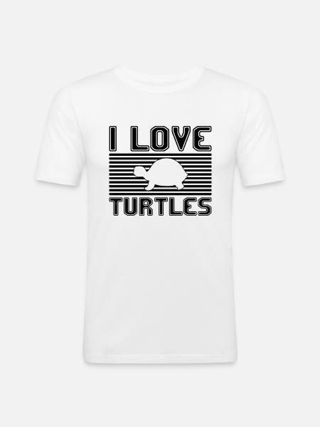 I love turtles - Men's Slim Fit T-Shirt - white
