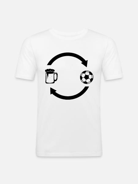 Bier loading Pfeile und Fußball - - Männer Slim Fit T-Shirt - Weiß