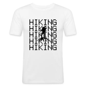 Hiking Mountaineering - Men's Slim Fit T-Shirt - white - Front - Nik (191cm)