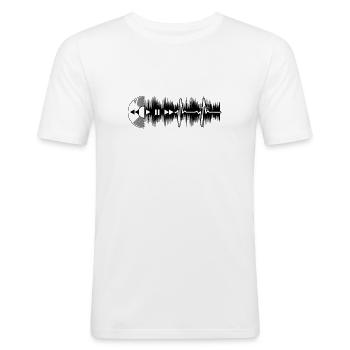 Vinyl Junkie Vinyl Heartbeat ECG Gift - Men's Slim Fit T-Shirt - white - Front - Nik (191cm)