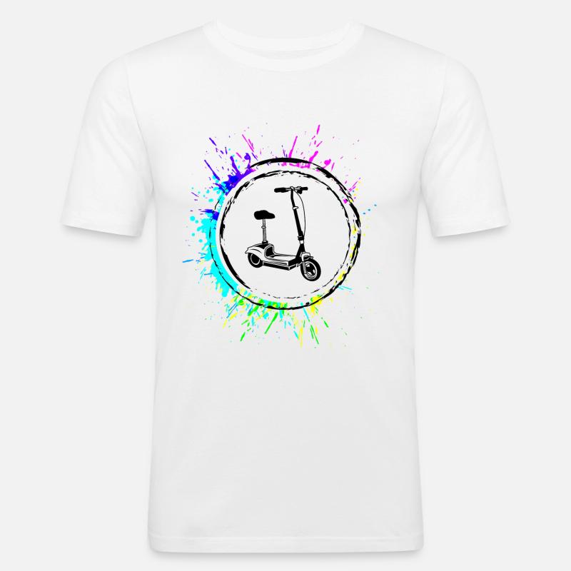 E-scooter Icon E Scooter - Men's Slim Fit T-Shirt - white