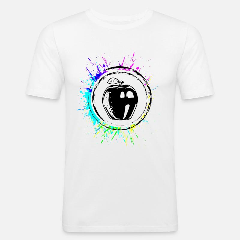 Apfel Bunt vitamine - Männer Slim Fit T-Shirt - Weiß