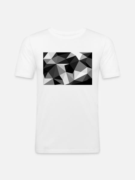 Polygon Black and White - Men's Slim Fit T-Shirt - white
