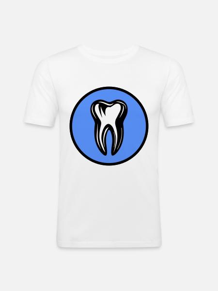 Zahn Zahnarzt Symbol - Männer Slim Fit T-Shirt - Weiß
