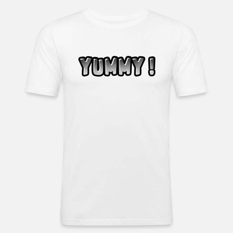 YUMMY | Tolle Geschenk Idee - Männer Slim Fit T-Shirt - Weiß
