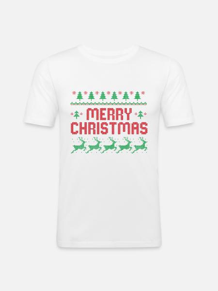 Merry Christmas - Men's Slim Fit T-Shirt - white