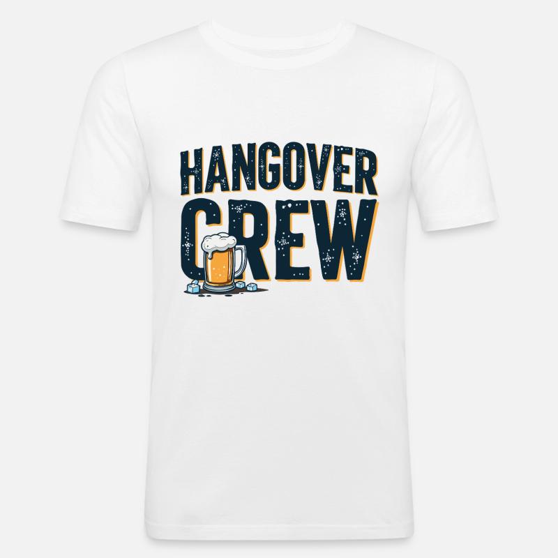 Hangover Crew – ultimative Partyshirt - Männer Slim Fit T-Shirt - Weiß
