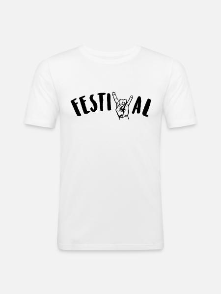 festival - Männer Slim Fit T-Shirt - Weiß