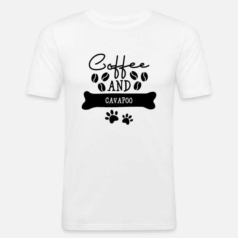 Coffee and cavapoo - Men's Slim Fit T-Shirt - white
