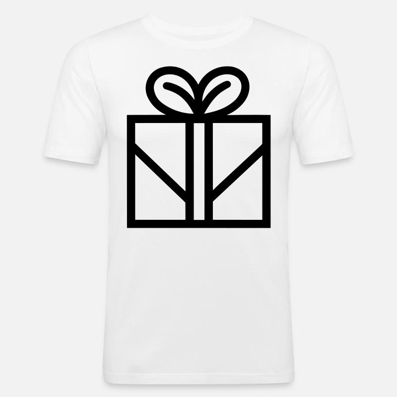 Geschenk-Icon-Box - Männer Slim Fit T-Shirt - Weiß