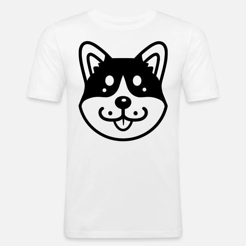 Hund - Männer Slim Fit T-Shirt - Weiß
