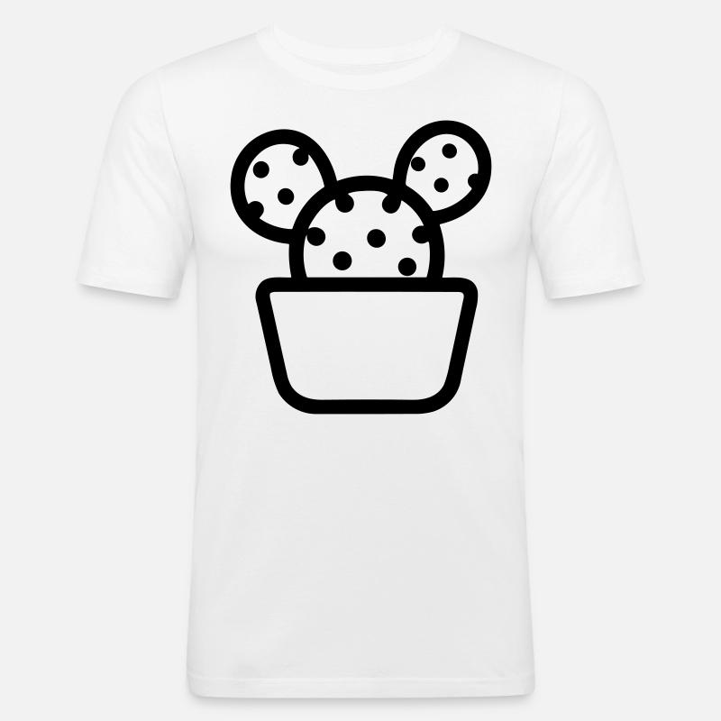 Cactus - T-shirt près du corps Homme - blanc
