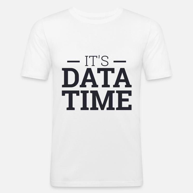 "Its Data Time" | Data Scientist - Männer Slim Fit T-Shirt - Weiß