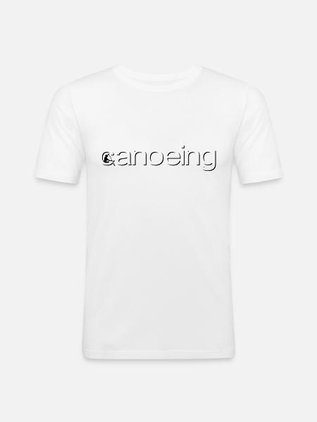 canoeing emboss - Men's Slim Fit T-Shirt - white