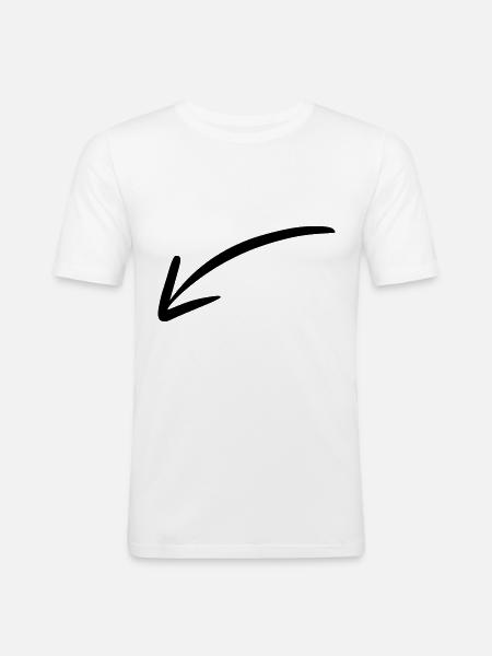 Arrow drawing sketch black - Men's Slim Fit T-Shirt - white